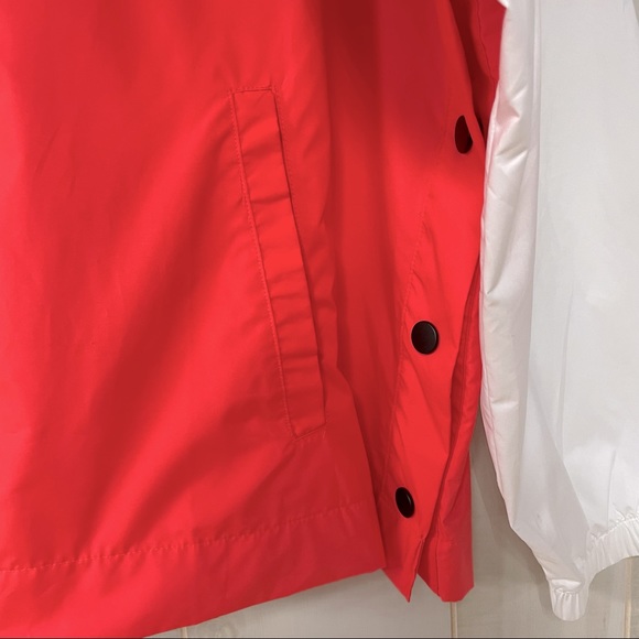 VS Pink Coral Neon Orange Full Zip Hooded Windbreaker Anorak Jacket M/L - Picture 5 of 7